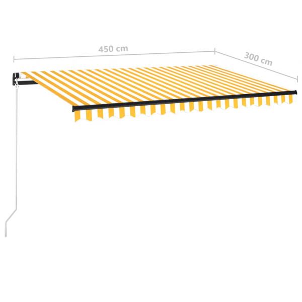 Markise Manuell Einziehbar 450x300 cm Gelb und Weiß