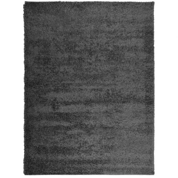 Teppich Shaggy Hochflor Modern Anthrazit 300x400 cm