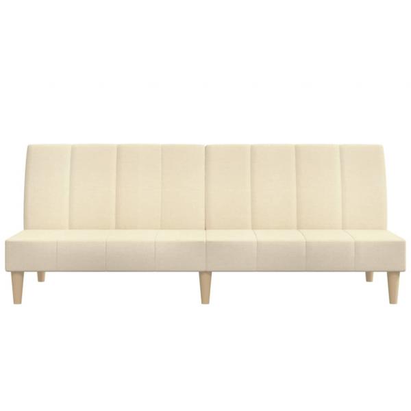 Schlafsofa 2-Sitzer Creme Stoff