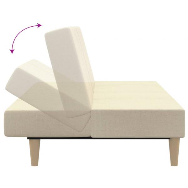 Schlafsofa 2-Sitzer Creme Stoff