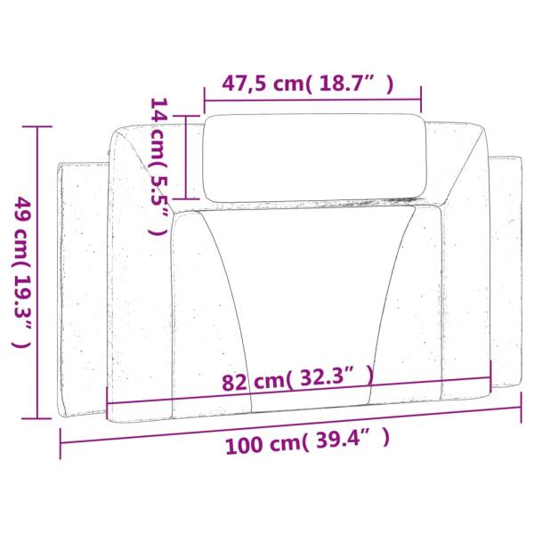 Kopfteil-Kissen Grau 100 cm Kunstleder