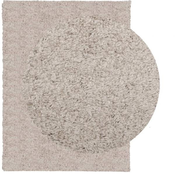 Teppich Shaggy Hochflor Modern Beige 300x400 cm