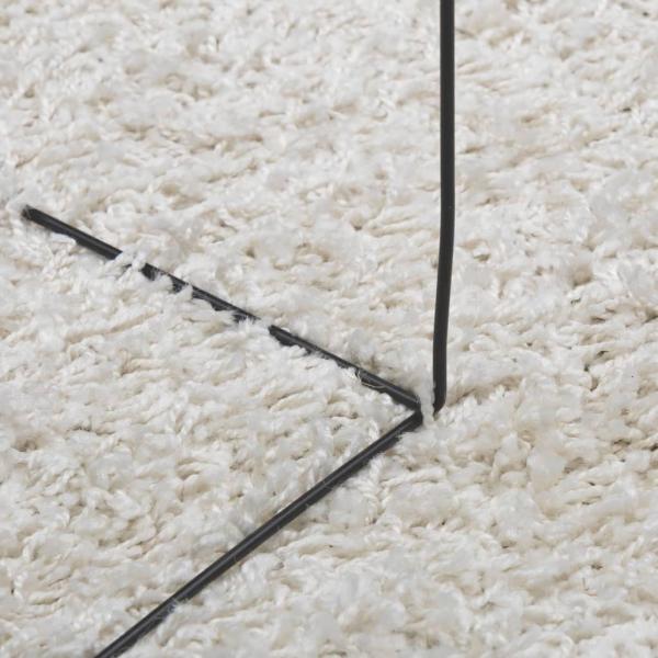 Teppich Shaggy Hochflor Modern Creme Ø 160 cm