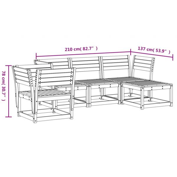 5-tlg. Garten-Lounge-Set Kiefernholz Imprägniert