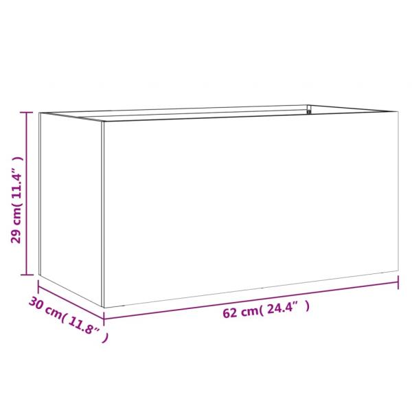 Pflanzkübel Silbern 62x30x29 cm Edelstahl