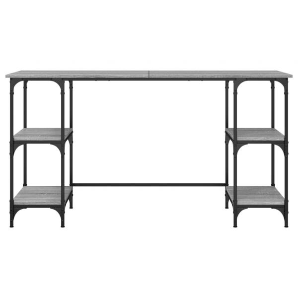 Schreibtisch Grau Sonoma 140x50x75 cm Metall Holzwerkstoff