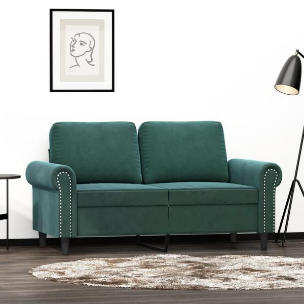 ARDEBO.de - 2-Sitzer-Sofa Dunkelgrün 120 cm Samt