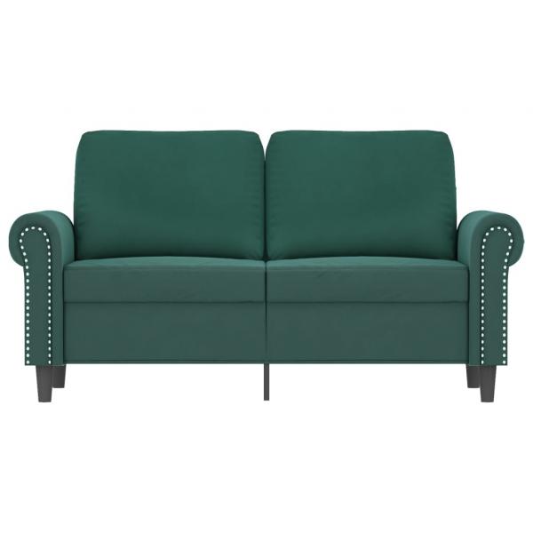 2-Sitzer-Sofa Dunkelgrün 120 cm Samt