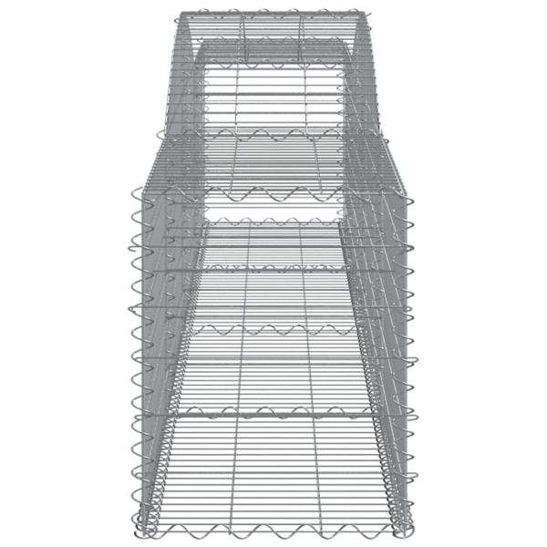 Gabionen mit Hochbogen 15 Stk. 400x50x60/80cm Verzinktes Eisen