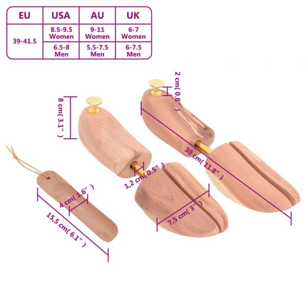 Schuhspanner mit Schuhlöffel EU 39-41,5 Massivholz Zeder