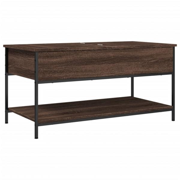 ARDEBO.de - Couchtisch Braun Eichen-Optik 100x50x50 cm Holzwerkstoff Metall