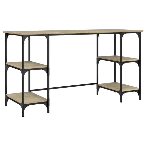 ARDEBO.de - Schreibtisch Sonoma-Eiche 140x50x75 cm Metall Holzwerkstoff