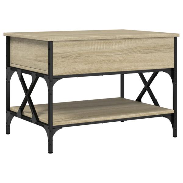 ARDEBO.de - Couchtisch Sonoma-Eiche 70x50x50 cm Holzwerkstoff und Metall