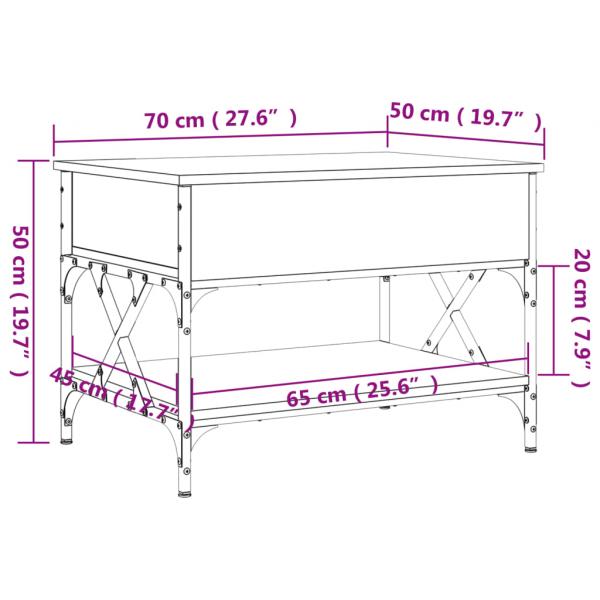 Couchtisch Sonoma-Eiche 70x50x50 cm Holzwerkstoff und Metall