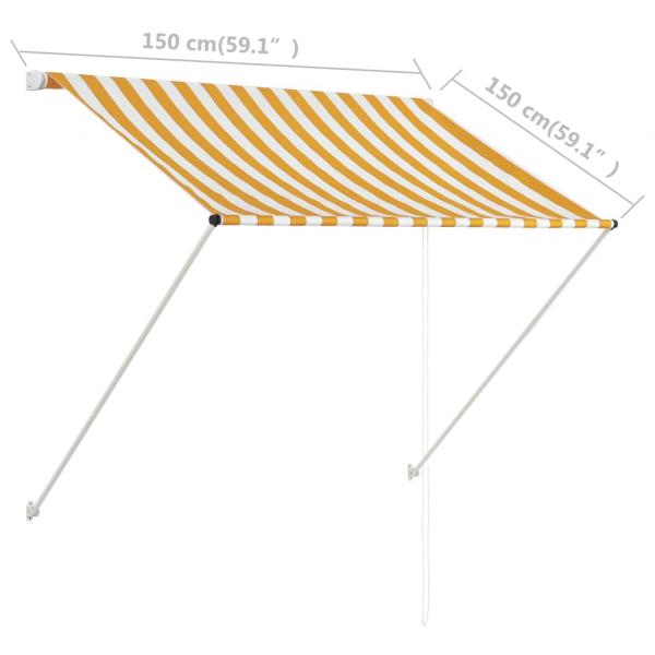 Einziehbare Markise 150×150 cm Gelb und Weiß