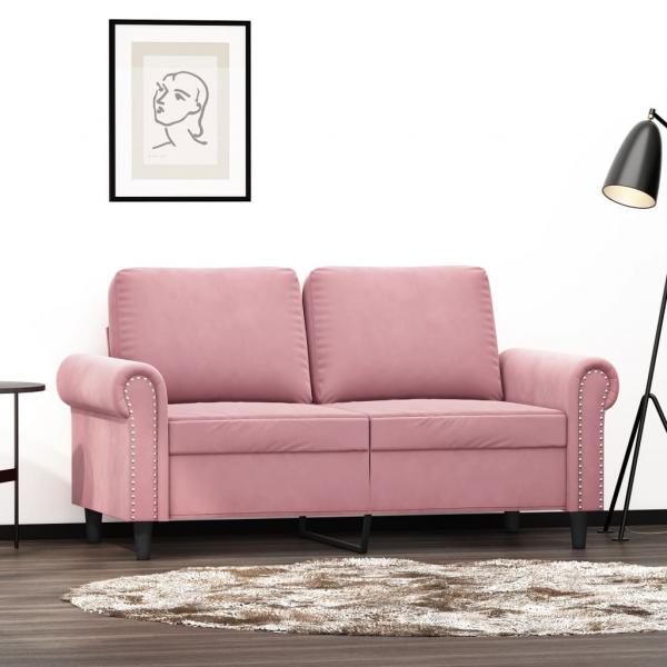 ARDEBO.de - 2-Sitzer-Sofa Rosa 120 cm Samt