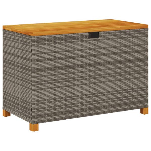 ARDEBO.de - Gartentruhe Grau 110x55x63 cm Poly Rattan Akazienholz