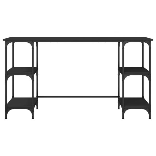 Schreibtisch Schwarz 140x50x75 cm Metall und Holzwerkstoff