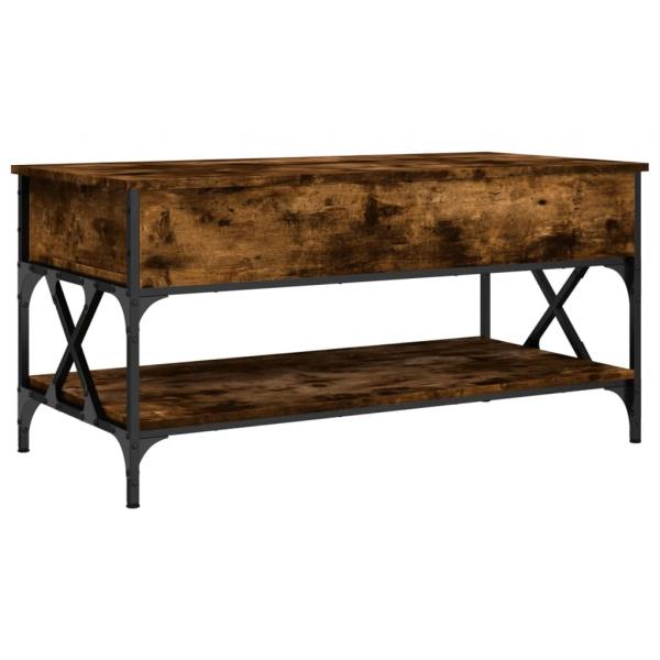 ARDEBO.de - Couchtisch Räuchereiche 100x50x50 cm Holzwerkstoff und Metall