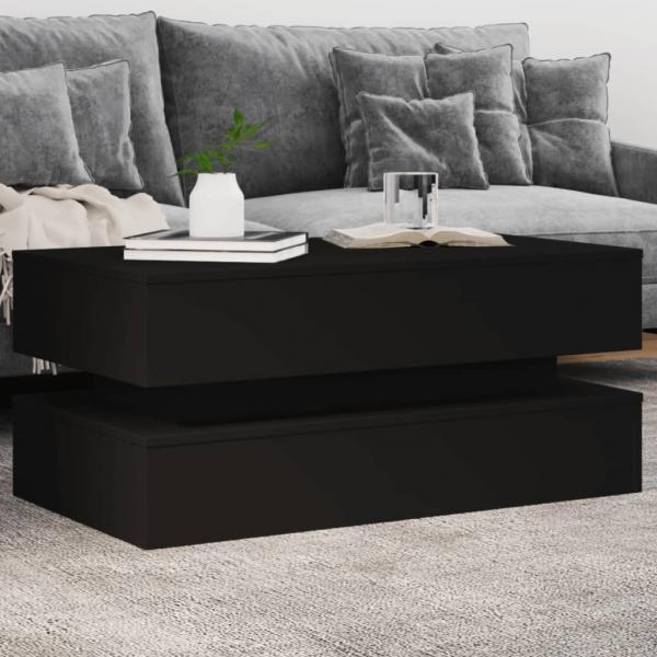 ARDEBO.de - Couchtisch mit LED-Leuchten Schwarz 90x50x40 cm