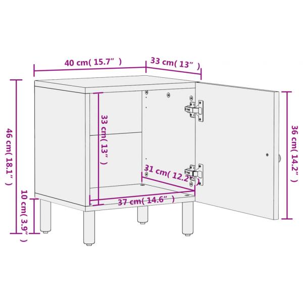 Nachttisch 40x33x46 cm Massivholz Mango