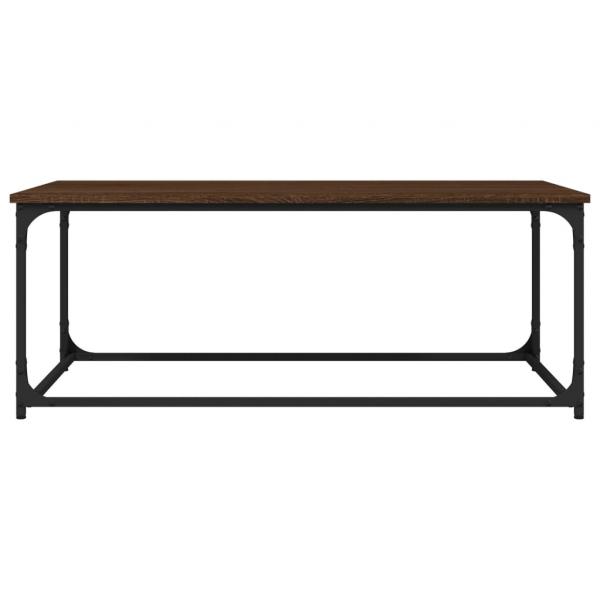 Couchtisch Braun Eichen-Optik 102x50x40 cm Holzwerkstoff Eisen