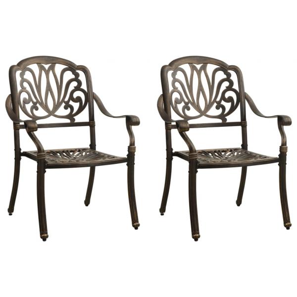 3-tlg. Bistro-Set Aluminiumguss Bronzen