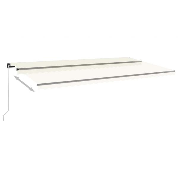 Markise Manuell Einziehbar mit LED 600x350 cm Creme