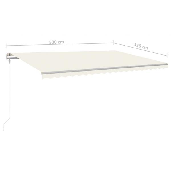 Markise Manuell Einziehbar mit LED 500x350 cm Creme