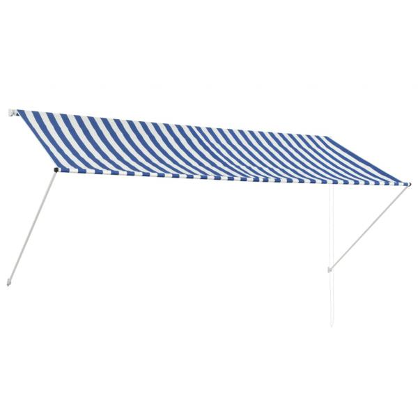 ARDEBO.de - Einziehbare Markise 300×150 cm Blau und Weiß