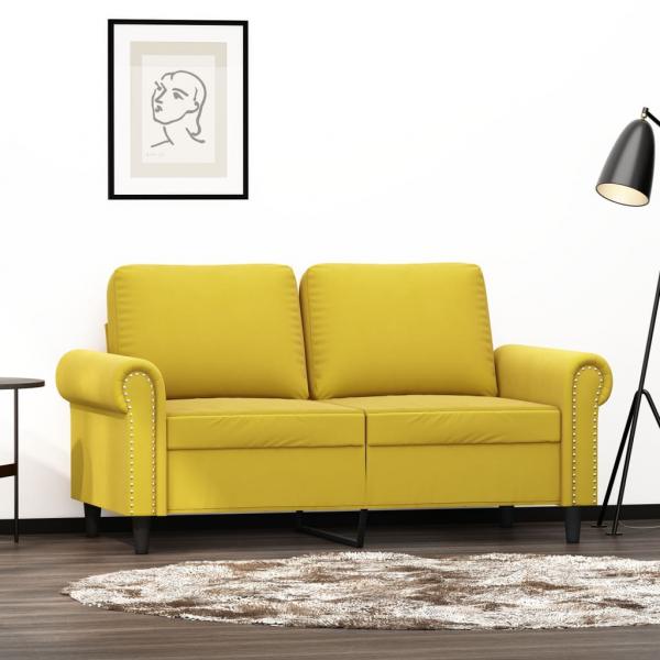 ARDEBO.de - 2-Sitzer-Sofa Gelb 120 cm Samt