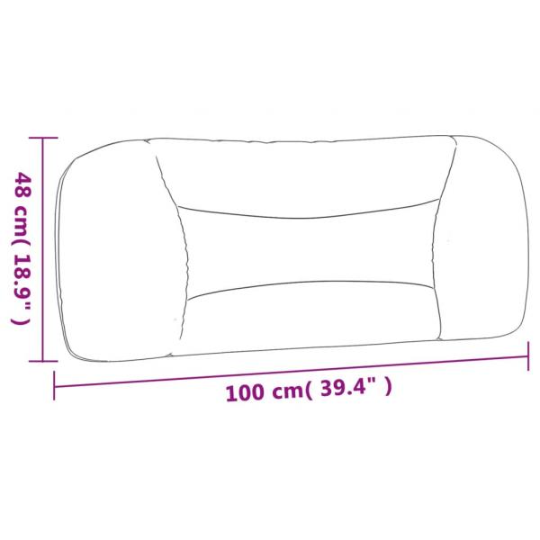 Kopfteil-Kissen Creme 100 cm Stoff