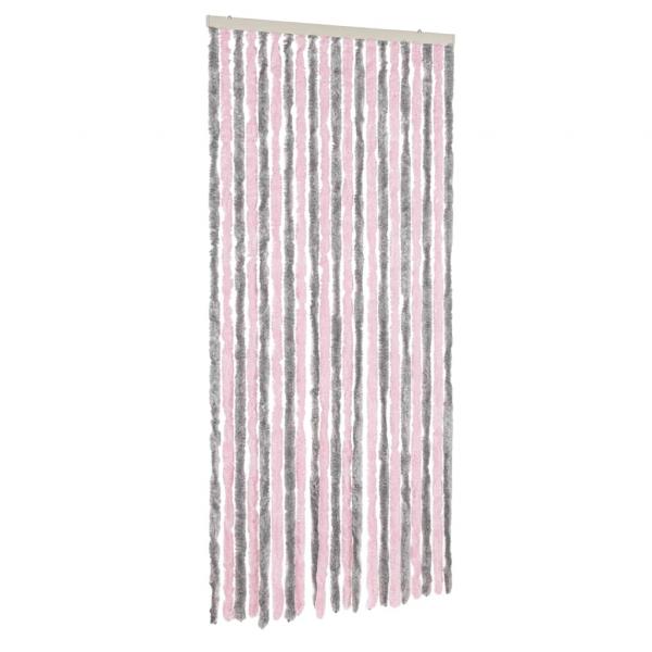 ARDEBO.de - Fliegenvorhang Silbergrau und Rosa 56x185 cm Chenille