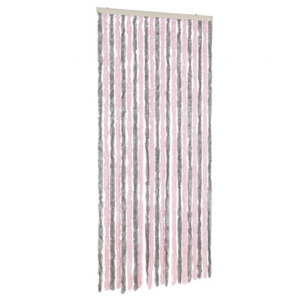 ARDEBO.de - Fliegenvorhang Silbergrau und Rosa 90x200 cm Chenille