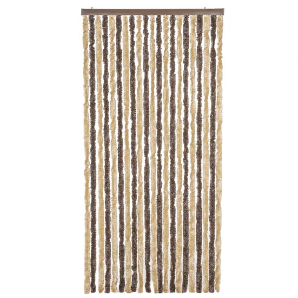 Fliegenvorhang Dunkelbraun und Beige 90x200 cm Chenille