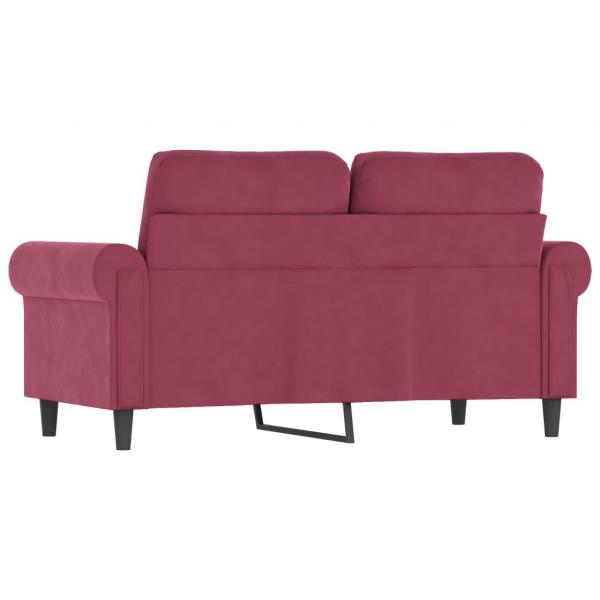 2-Sitzer-Sofa Weinrot 120 cm Samt