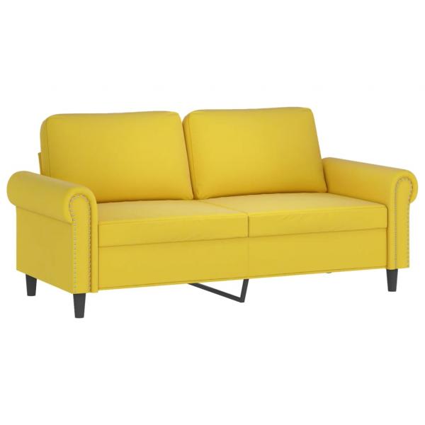 ARDEBO.de - 2-Sitzer-Sofa Gelb 140 cm Samt