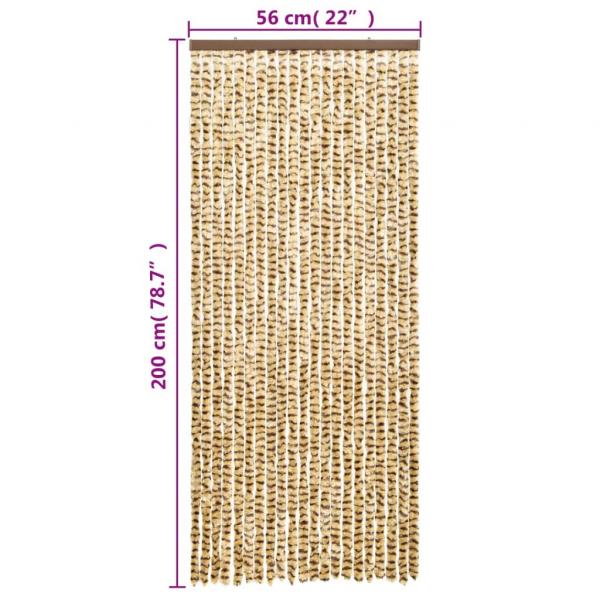 Fliegenvorhang Beige und Braun 56x200 cm Chenille