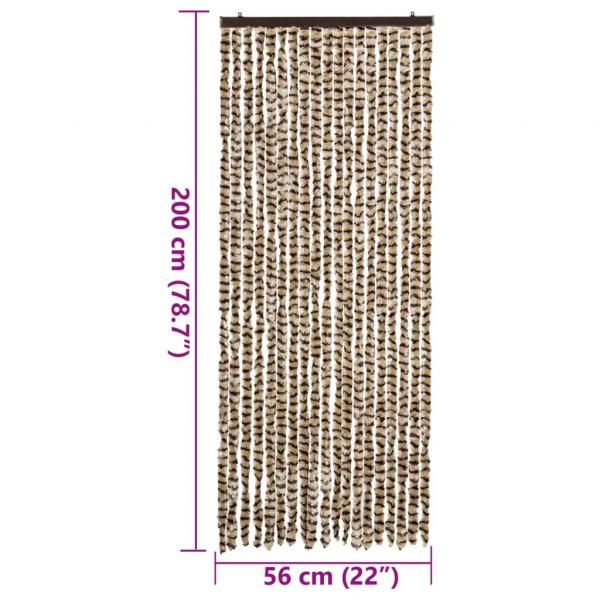 Fliegenvorhang Beige und Braun 56x200 cm Chenille