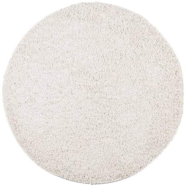 ARDEBO.de - Teppich Shaggy Hochflor Modern Creme Ø 200 cm