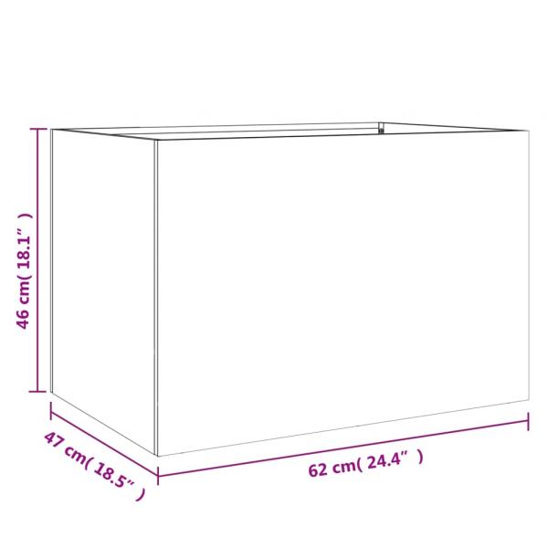 Pflanzkübel Weiß 62x47x46 cm Kaltgewalzter Stahl