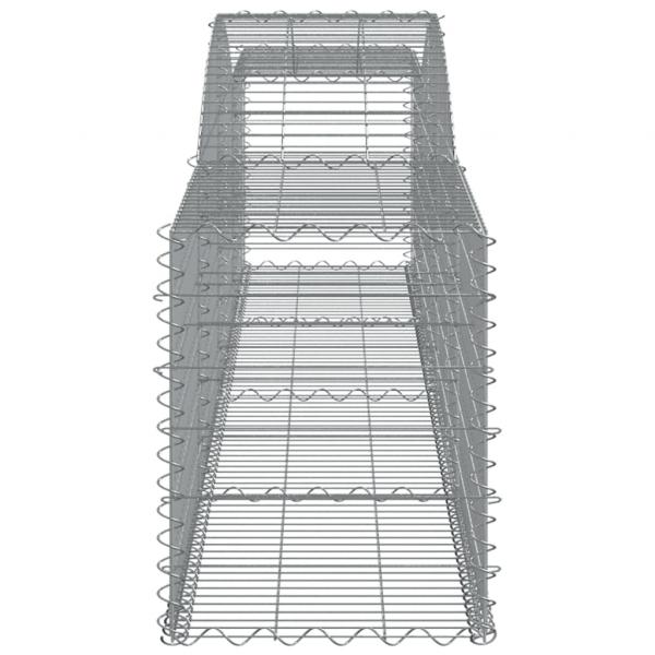 Gabionen mit Hochbogen 20 Stk. 400x50x60/80cm Verzinktes Eisen