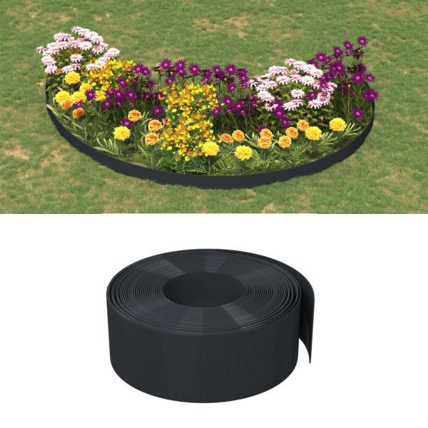 ARDEBO.de - Rasenkanten 4 Stk. Schwarz 10 m 20 cm Polyethylen