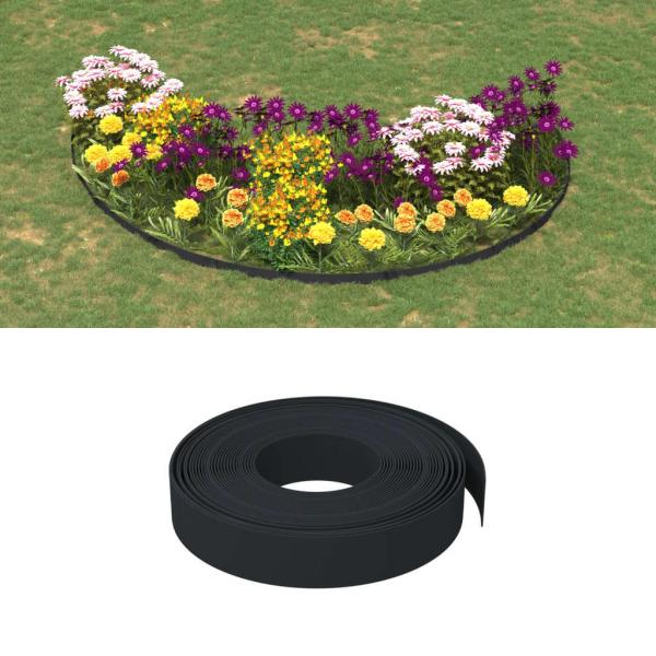 ARDEBO.de - Rasenkanten 2 Stk. Schwarz 10 m 10 cm Polyethylen