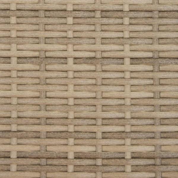 Doppel-Sonnenliege mit Dach und Auflagen Beige Poly Rattan