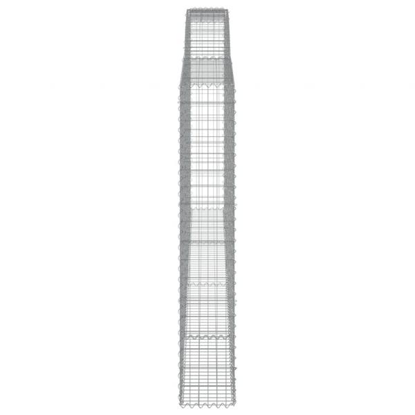 Gabionen mit Hochbogen 4 Stk. 400x30x180/200cm Verzinktes Eisen