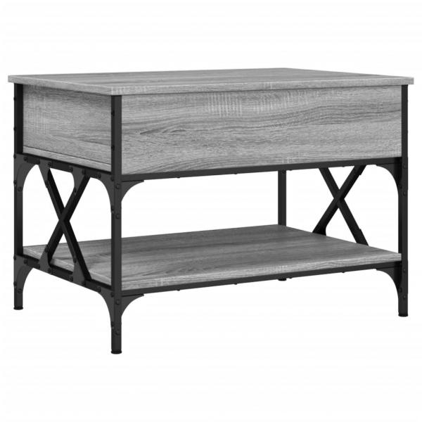 Couchtisch Grau Sonoma 70x50x50 cm Holzwerkstoff und Metall