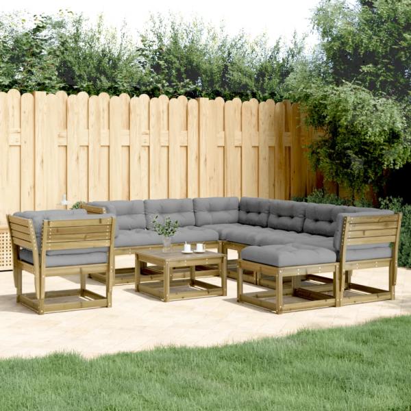 ARDEBO.de - 8-tlg. Garten-Lounge-Set mit Kissen Imprägniertes Kiefernholz