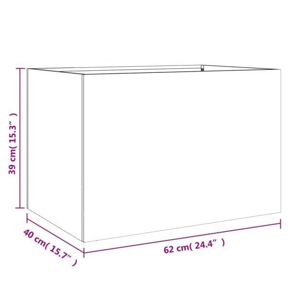 Pflanzkübel Silbern 62x40x39 cm Edelstahl