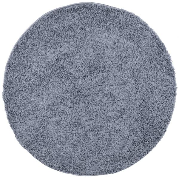 Teppich Shaggy Hochflor Modern Blau Ø 100 cm